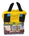 MINECRAFT Hooded Towel Wrap 100% Cotton Blue Gold Black