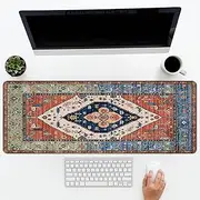 Persian Rug Mouse Pad Carpet Boho Computer Desk Pad Mats, Vintage Desk Mats Extended Large Gaming Mouse Pad, XXL Big Carpet Computer Desk Mats for Dorm Office Carpet Gifts for Women Girls 31.5x11.8