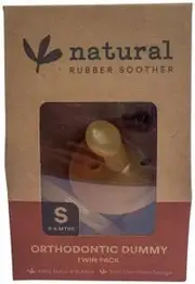 NATURAL RUBBER SOOTHER Orthodontic Dummy Small (0-6 Months) Twin Pack