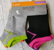 DANSKIN NOW Girls No Show Socks 6 Pair ~ ARCH SUPPORT ~ Size Medium 10 1/2-4 NEW