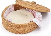 Tortillada - 26 cm Tortilla Warmer/Tortilla Warmer Basket Made of Rattan Including Cotton Towel