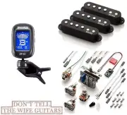 EMG SV SET BLACK 3 ACTIVE SINGLE COIL PICKUPS FOR STRAT SWITCH & WIRING ( TUNER)