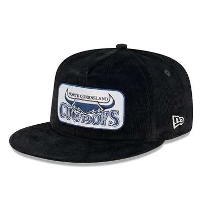 North Queensland Cowboys GOLFER CORDUROY Heritage Retro Flat Cap NRL Rugby Le...