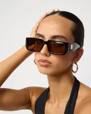 [Peta + Jain] Peta + Jain Women's Evans Sunglasses in Tort/Black One Size Tort/Black