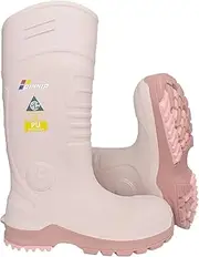 LASTING PINNIP PU Rubber Boots For Women - ASTM Steel Toe & Puncture Resistant Safety Boots, Waterproof Insulated Mud Rain Boots, Anti-slip Garden Farm Work Boots With 2 Insoles