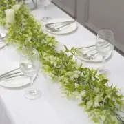6.5 ft GREEN WHITE Artificial Peperomia Tetragona LEAVES GARLAND Party Events
