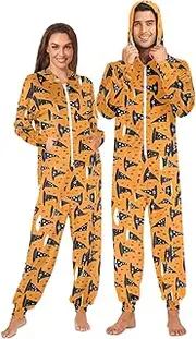 [Joisal] Witches Hats Orange Onsie Adult, Non-fade, Vibrant Colors, Cosplay Costumes One Piece Pajamas