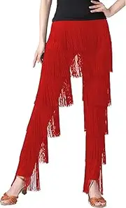 [SEAUR] Women's Tassels Fringe Dance Pants Ballroom Latin Tango Salsa Practice Performance Dancing Costume