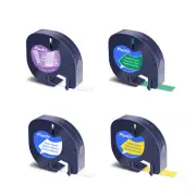 4PK Refills Plastic Label Tape for DYMO LetraTag 16952 91331 91332 91334 Clear