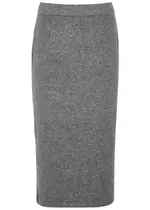 Vince Knitted Midi Skirt - Grey - L (UK14 / L) L (UK14 / L)