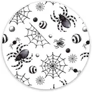 Halloween Spiders Adhesive Design - Adhesive Patches with Split Backing, Easy to Apply x 5 Pack Halloween Compatible for Freestyle Libre, Dexcom, Guardian and Omnipod. (No Inner Cut - Full Circle)