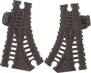 2pcs Boys and Girls Train Track Accessory Black Plastic Curved Y-Turns for Toddler Race Track Wooden Train Sets