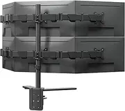 HILLPORT 6 Six Monitor Desk Mount Arm Fits Screens up to 32 inch, 19.8 lbs/Weight Capacity per Screen, Fully Adjustable Bracket Stand Black HP X35JX-6