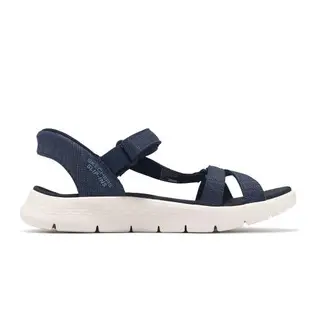 Skechers 涼鞋 Go Walk Flex Sandal-ILLUMINATE Slip-Ins 女鞋 藍白 避震 涼拖鞋 141481NVY