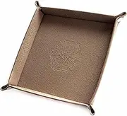 Wiz Dice Collapsible Bicast Leather & Felt Folding Dice Holder Rolling Tray with Snaps for DND, Tabletop Games, & Storage