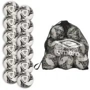 Neo Swerve 12 Pack Soccer Balls with Ball Net, White/Black, Size 5