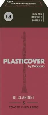 Rico Plasticover Bb Clarinet Reeds, Strength 1.5, 5-pack