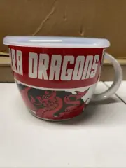 NRL St George Illawarra Dragons Team Logo Large Ceramic Soup Mug Cup with Lid