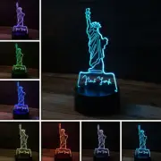 3D Statue of LibertyDesk Light - 7 Color LED Lamp Base w USB & Touch control
