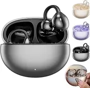 Rightfavour Earbuds,Ai Translation Wireless Bluetooth Earphones-Noise Cancelling Ear Clips with Touch Screen-Butterfly Decorative Style,M91 Ear Clip Earbuds (Black,with Snowflake Diamonds)