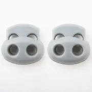Pair Shoe Lace Shoelace Buckle Rope Clamp Cord Lock Stopper Sports Grey