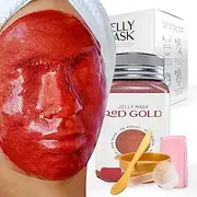 BRÜUN Jelly Mask Jar Red Gold Lactic AC Peel-Off Face Care Rubber Mask | 23 fl oz Skin Care Moisturizing Gel Mask Jar Spa Set
