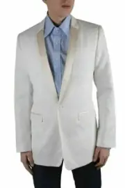 Dolce & Gabbana "Gold" Men's White Silk One Button Blazer Size US 38 IT 48