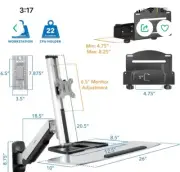 Mount-It! MI-7905 Wall Mounted Sit-Stand Single Monitor Workstation