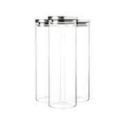 Argon Tableware Glass Storage Jars with Metal Lids - 2 Litre - Pack of 3