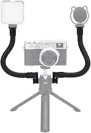 JJC 2 Pack Flexible Extension Arm with Cold Shoe Mount for Mini Tripod Octopus, Camera LED Light Microphone Magic Arm Grip Mic Stand Extension for Vlogger Live Streaming