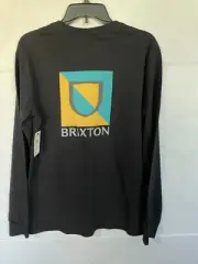 BRIXTON Beta Split T-Shirt MENS SIZE S SMALL BLACK NEW