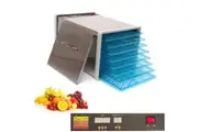 8 Tray Stainless Steel Food Fruit Dehydrator with Plastic Trays
