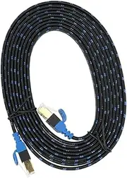 KICHOUSE CAT7 Ethernet Cable 3M Double Shielded Router Cable for Network Ethernet Cord Fiber Mesh