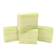 4x 100g Plant Oil Soap Basil Lime Mandarin Scent Pure Natural Vegetable Base Bar