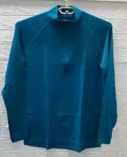 New Ibex Merino Wool 1/4 Zip Long Sleeve Lake Effect Blue Shirt Base Layer XL
