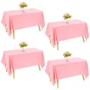 4 Pack Rectangle Tablecloth 90x156Inch Pink Table Cloth for Rectangle Tables ...