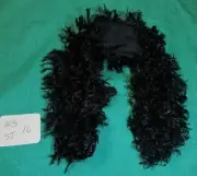 Black Curly Minky Stole Black Nylon Lining 12"x1" for 1/6 scale dolls MS12x1ST16