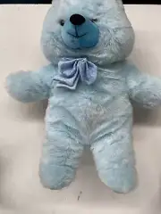 Big Blue Teddy Bear Plush For Babies Toddlers Gift Presents Children Maternity