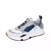 EZ845 BRIMARTS Shoes Men Gray Sneakers Textile Blue Suede Round Toe No Casual C