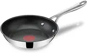 Tefal Jamie Oliver Cook's Direct Stainless Steel Frying Pan, 20 cm, Non-Stick Coating, Heat Indicator, Riveted Safe-Grip Handle, Induction Hob Compatible, E3040244