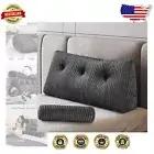 Versatile Backrest Cushion for Twin Beds - Soft Velvet Wedge Pillow with Pocket