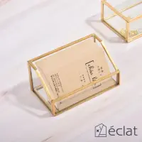 在飛比找momo購物網優惠-【Eclat】極致奢華金屬黃銅玻璃名片座/名片架/名片盒(飾