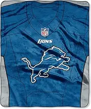 NFL Detroit Lions Royal Plus Raschel Throw, One Size, Multicolor