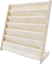 Kids Canvas Sling Bookshelf, 6 Shelves Bookshelf Rack Toys Organizer Shelves for Kids Bedroom Playroom Toy Storage, 29.5 x 11.8 x 31.1inch/916