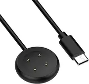 Threeeggs Compatible with Google Pixel Watch 3 / Watch 2 Charger, USB Charging Cable Charger Dock for Fitbit Sense/Sense 2 / Versa 3 / Versa 4 Smartwatch (Black - Type C)