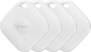 [Yipoyilo] Air Tracker Tag Smart Key Finder Compatible with Apple Find My (iOS Only), 4 Lanyards, Replaceable Battery, Tracker Item Locator for Bag Key Wallets, 4 Pack White