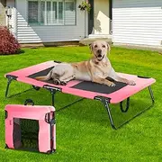Tedi's Foldable Pet Elevated Dog Bed,Indoor & Outdoor Raised Dog Cat Beds for Extra Large Medium Small Dogs,Folding Portable Dog Trampoline with Breathable Mesh & Portable Handle,No Assembly Need