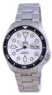 RATIO FreeDiver White Dial Stainless Steel Automatic RTA109 200M Mens Watch