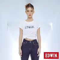 在飛比找蝦皮商城優惠-EDWIN 拼布LOGO短袖T恤(白色)-女款