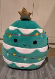 New With Tag Original Squishmallows Green Christmas Tree Johann Gold Star